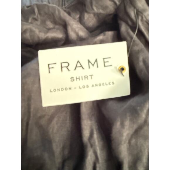 FRAME Off The Shoulder Dress Women's Large Black Linen Belted MSRP $375 - Picture 8 of 8